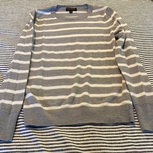 striped crew neck merino wool sweater